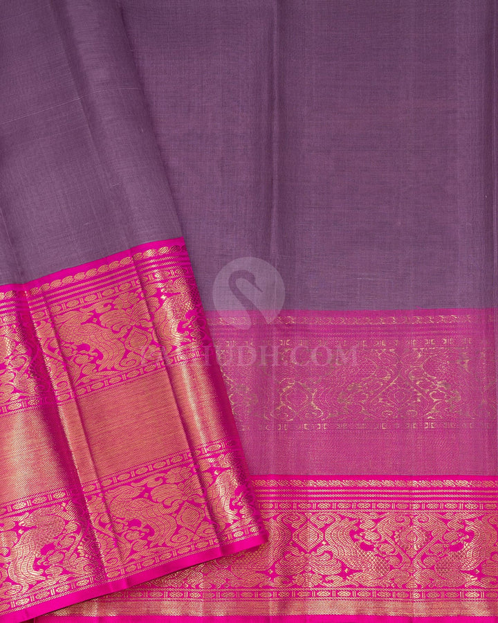 Pastel Lavender Organza Kanjivaram Silk Saree-SP503