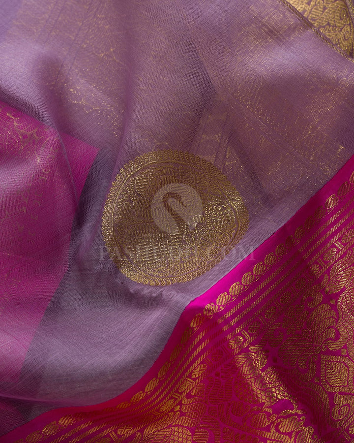 Pastel Lavender Organza Kanjivaram Silk Saree-SP503