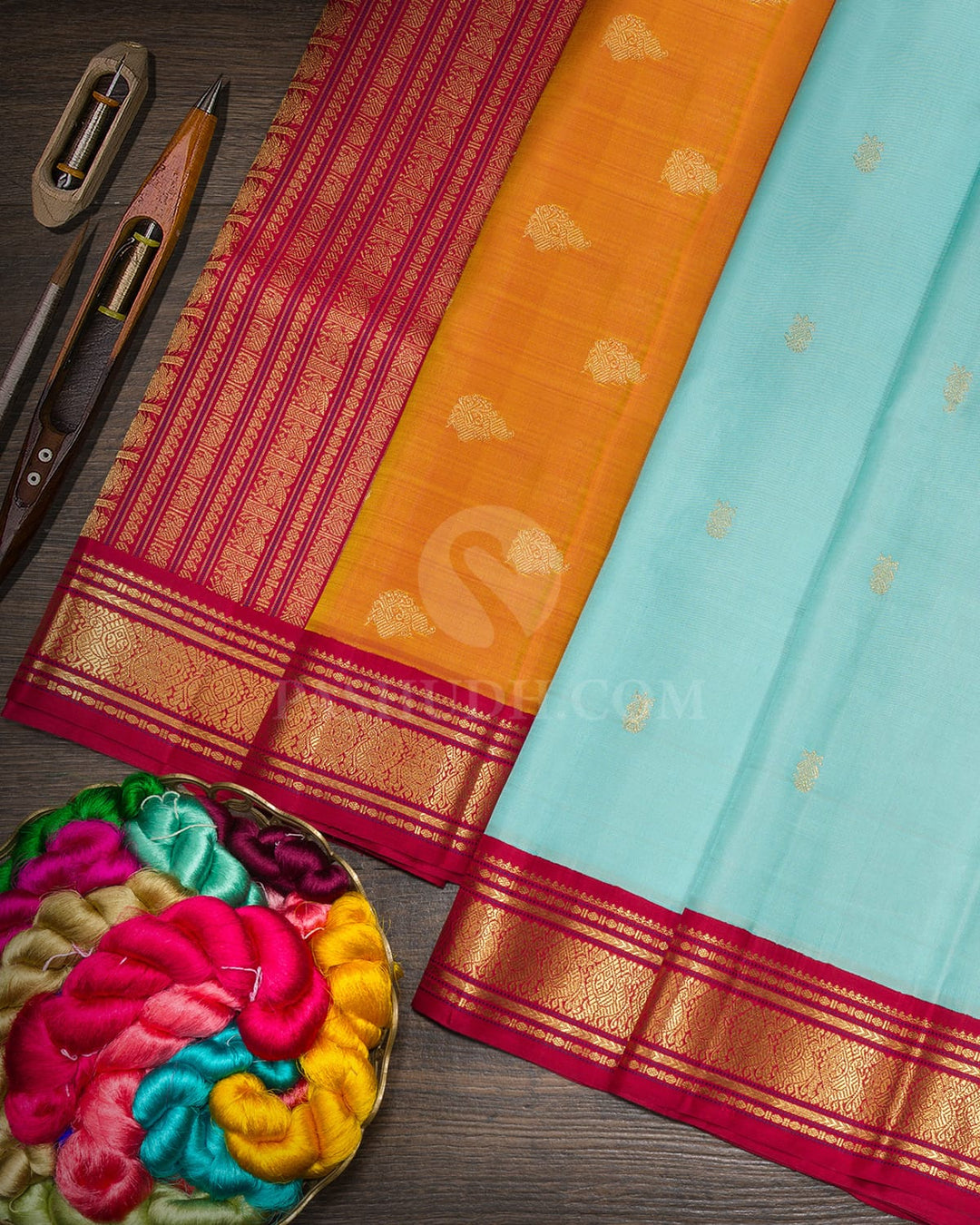 Sky Blue Pure Zari Traditional Kanjivaram Silk Saree-SP499