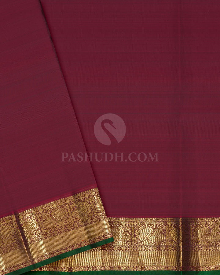 Olive Green Pure Zari Traditional Kanjivaram Silk Saree-SP522