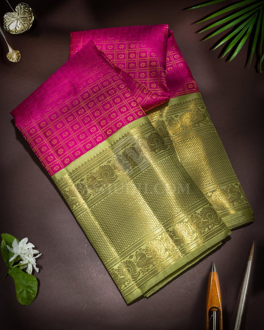 Rani Pink Traditional Kanjivaram Silk Saree-SP513