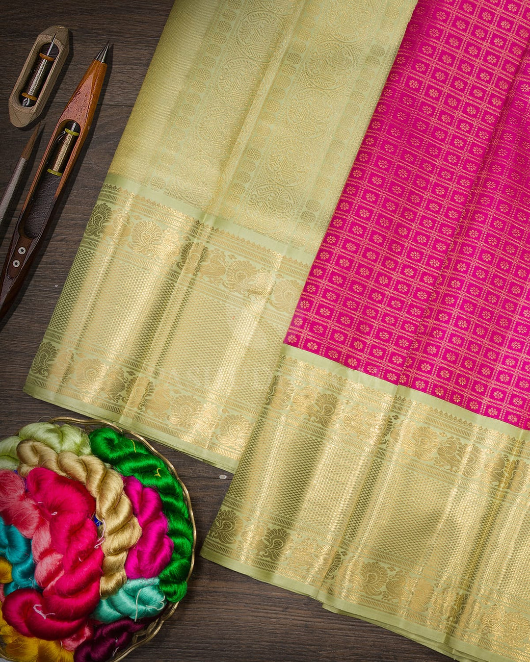 Rani Pink Traditional Kanjivaram Silk Saree-SP513