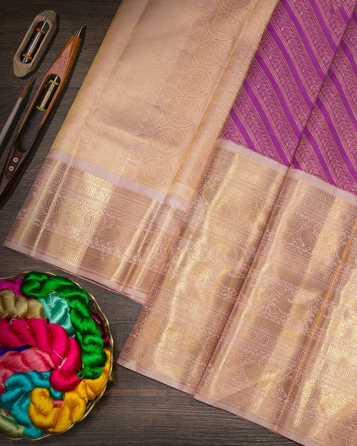 Lavender Traditional Kanjivaram Silk Saree-SP512