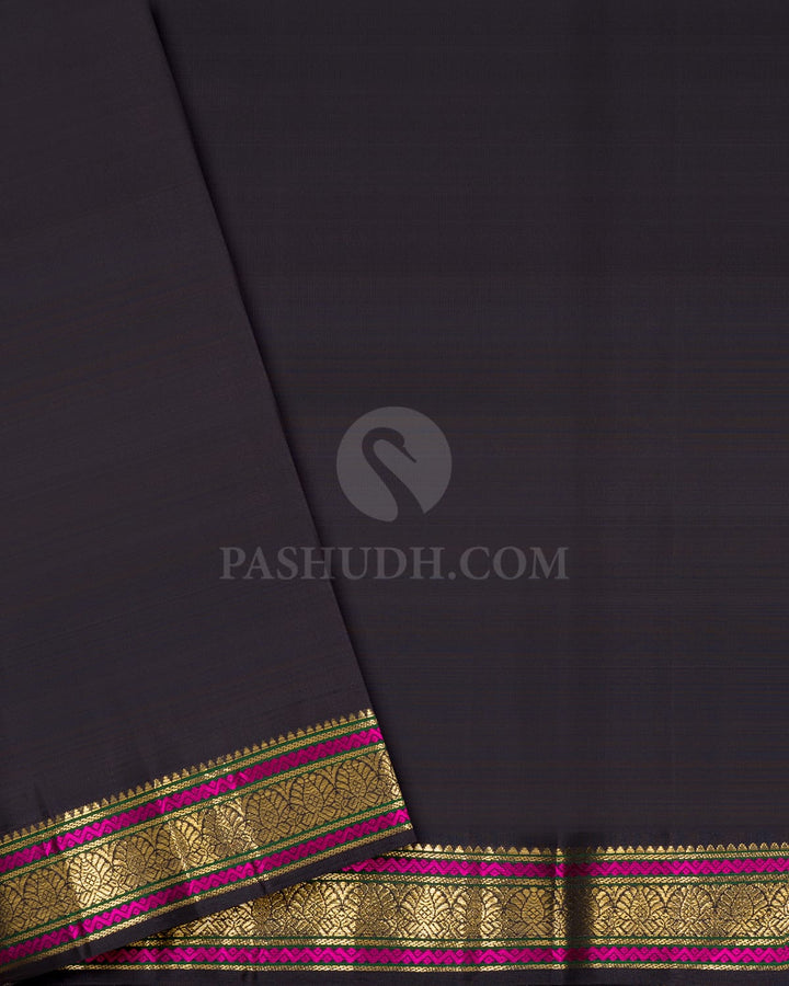 Red With Black Pure Zari Traditional Kanjivaram Silk Saree-SP507