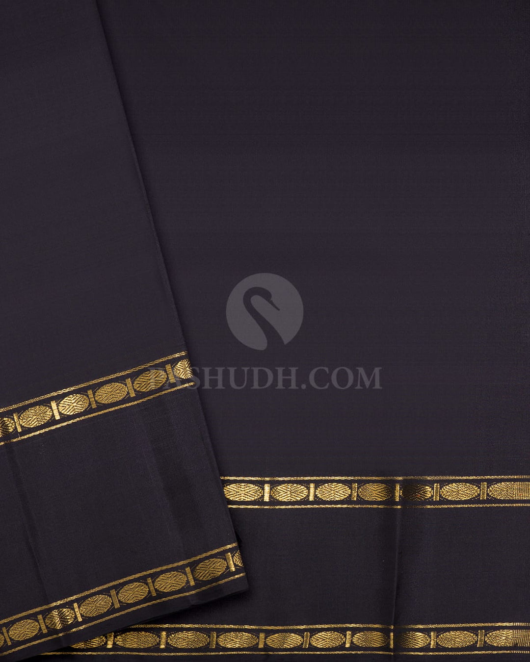 Ivory With Black Pure Zari Traditional Kanjivaram Silk Saree-SP508