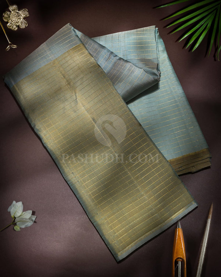 Shades Of Grey Pure Zari Kanjivaram Silk Saree-SP490