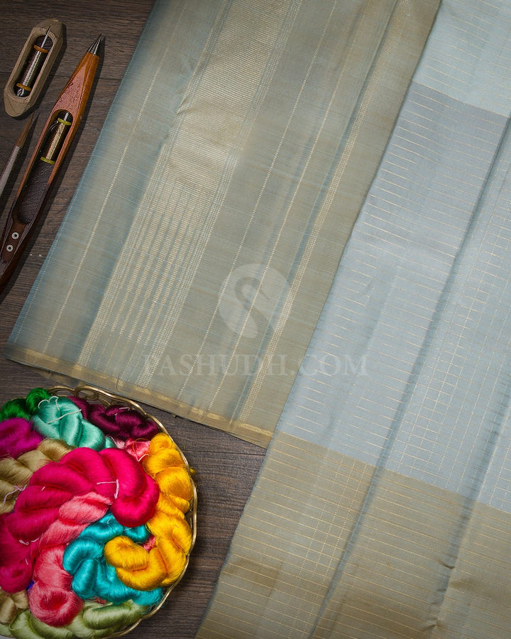 Shades Of Grey Pure Zari Kanjivaram Silk Saree-SP490
