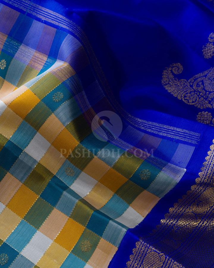 Multicolored Paalum Pazhamum Pure Zari Kanjivaram Silk Saree-SP511