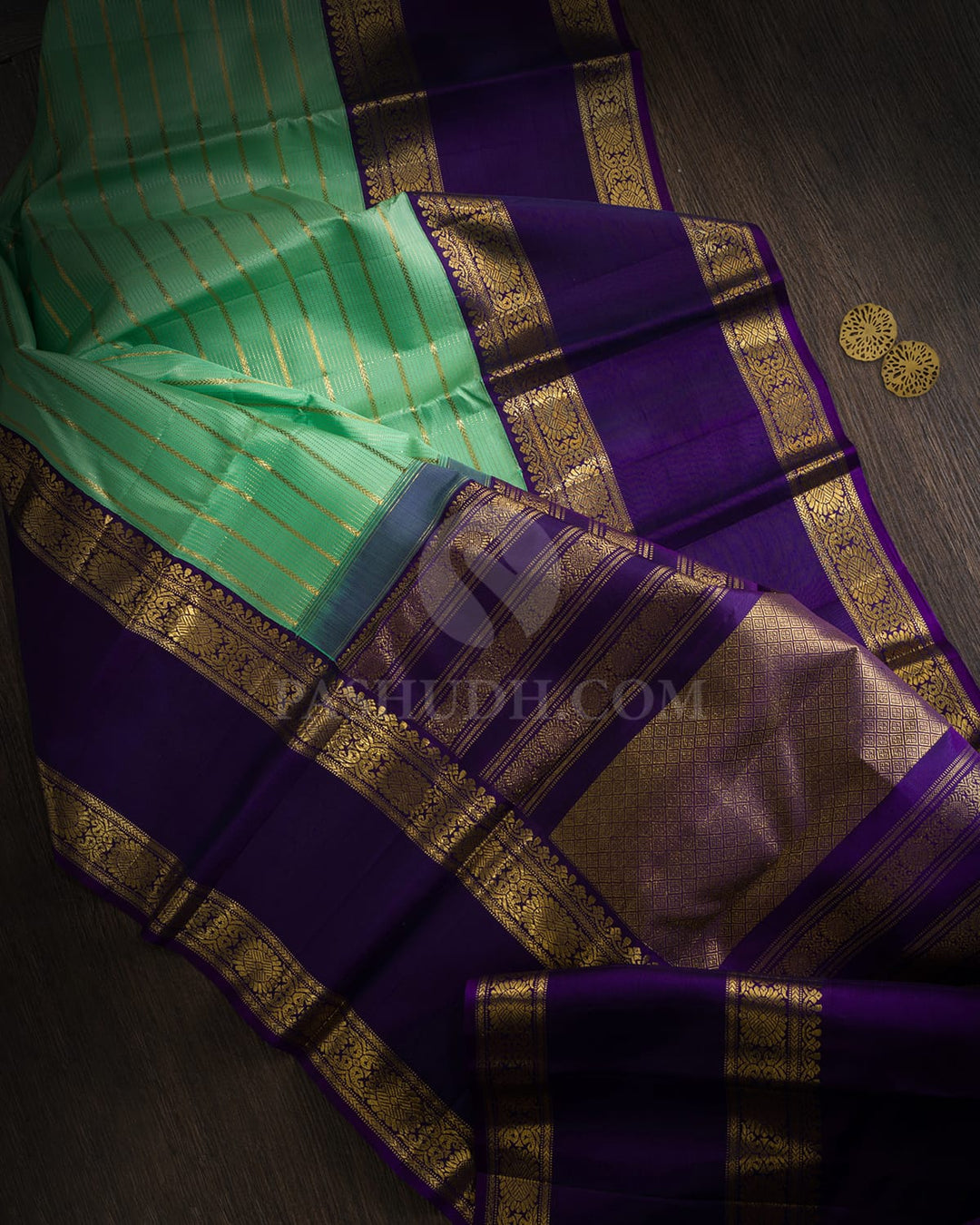 Sea Green Traditional Kanjivaram Silk Saree-SP501