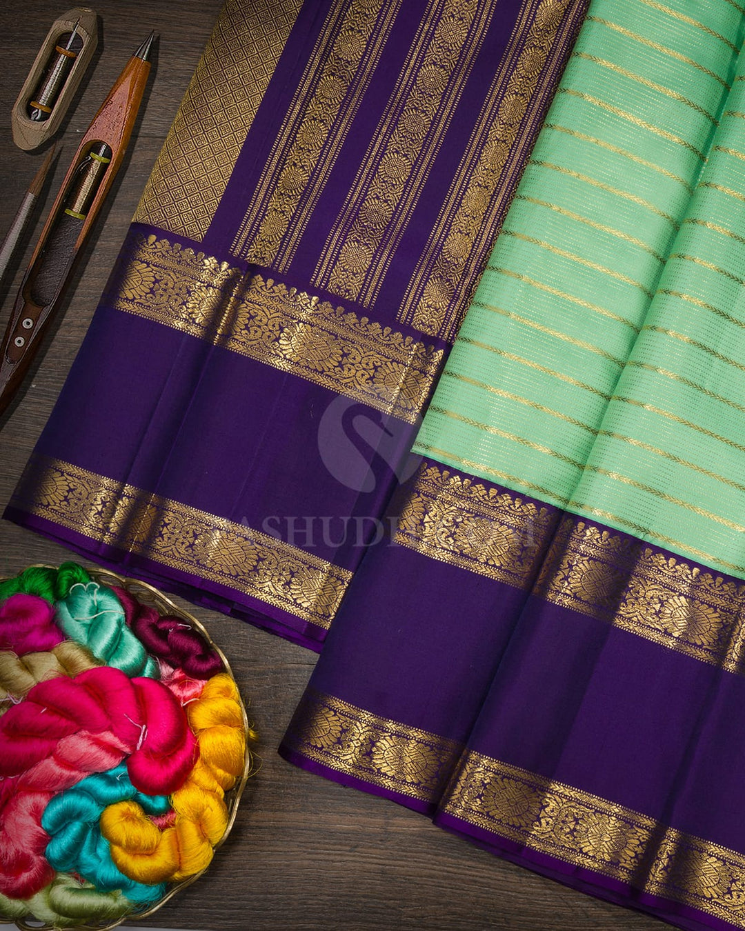 Sea Green Traditional Kanjivaram Silk Saree-SP501