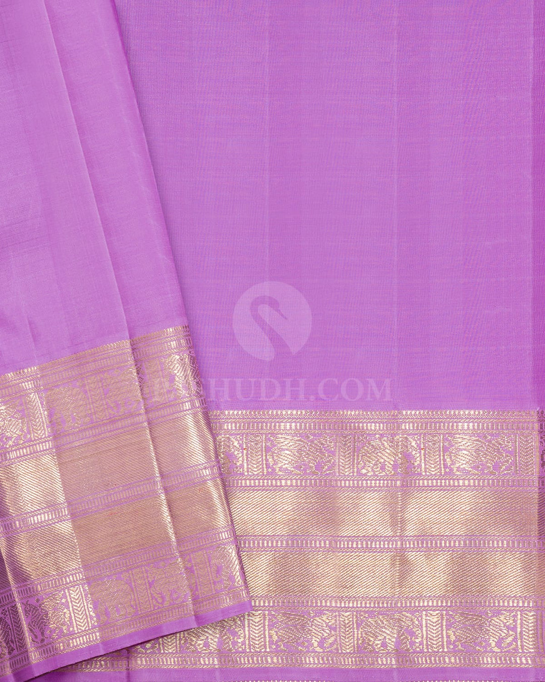 Dark Brown With Lavender Kanjivaram Silk Saree-SP500