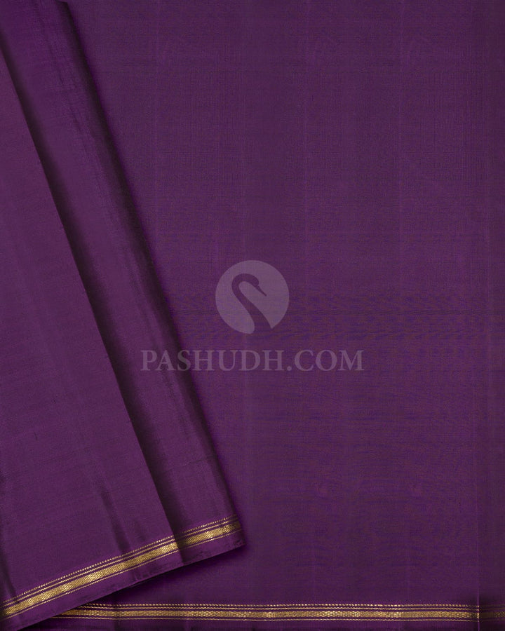 Deep Ruby Purple Pure Zari Kanjivaram Silk Saree-SP505