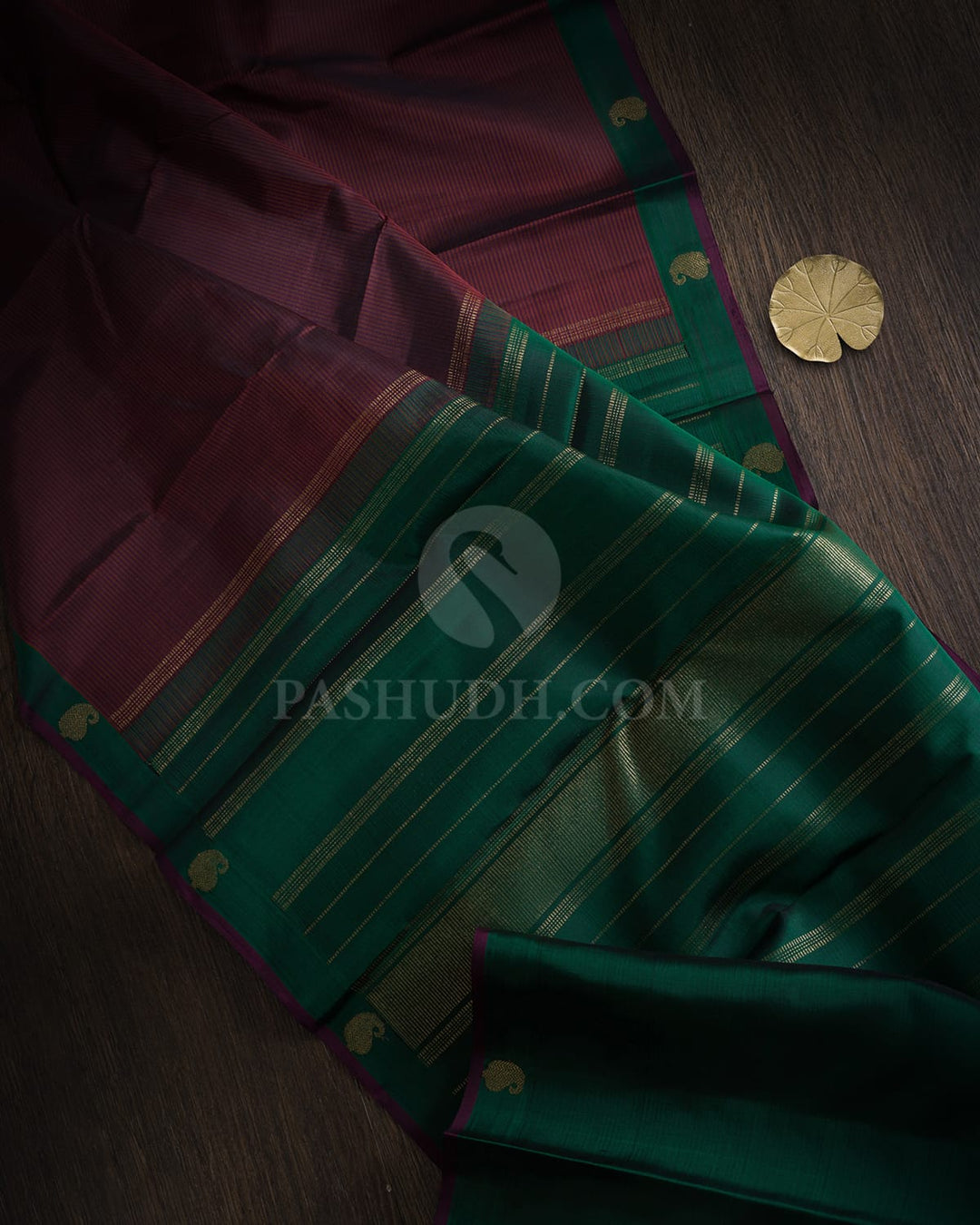 Violet With Forest Green Pure Zari Kanjivaram Silk Saree-SP509