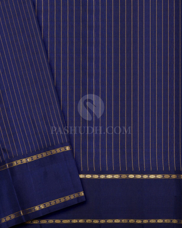 Rust Red With Navy Blue Checks Pure Zari Kanjivaram Silk Saree-SP492