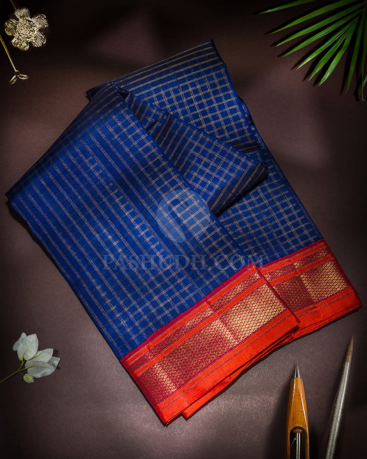 Peacock Blue Pure Zari Traditional Kanjivaram Silk Saree-SP491