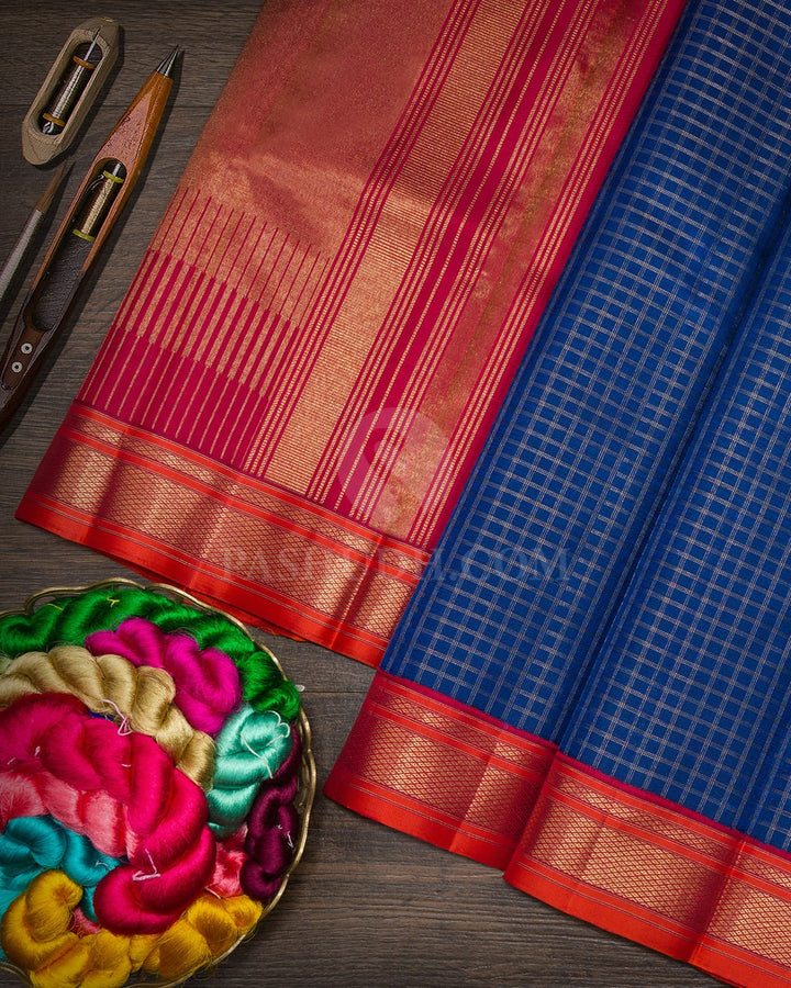 Peacock Blue Pure Zari Traditional Kanjivaram Silk Saree-SP491