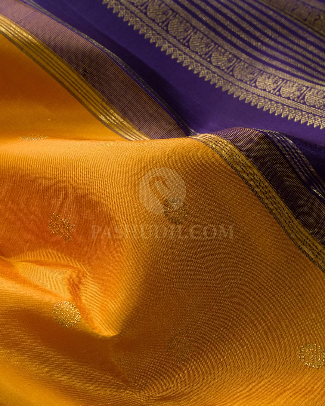 Mango Yellow Pure Zari Traditional Kanjivaram Silk Saree-SP496