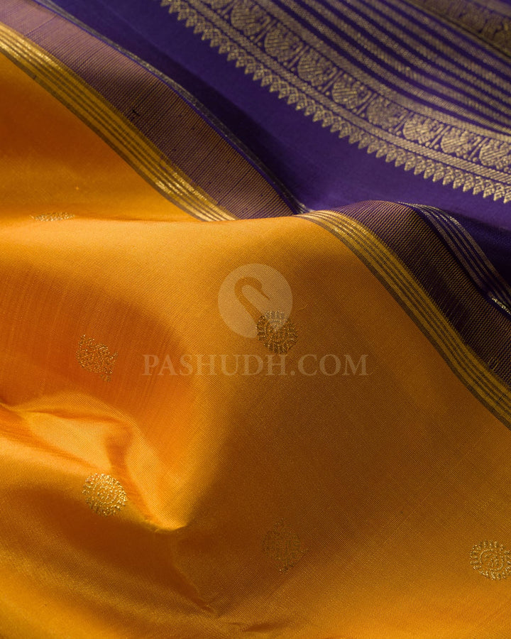 Mango Yellow Pure Zari Traditional Kanjivaram Silk Saree-SP496