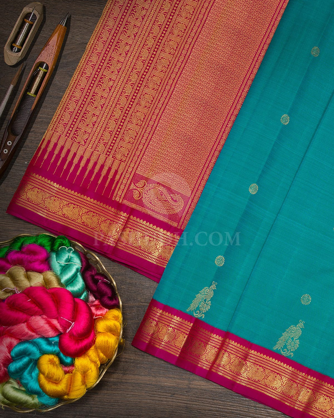 Dual Shaded Anandha Blue Pure Zari Traditional Kanjivaram Silk Saree-SP497