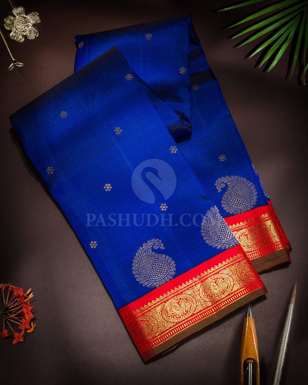Royal Blue Pure Zari Traditional Kanjivaram Silk Saree-SP498