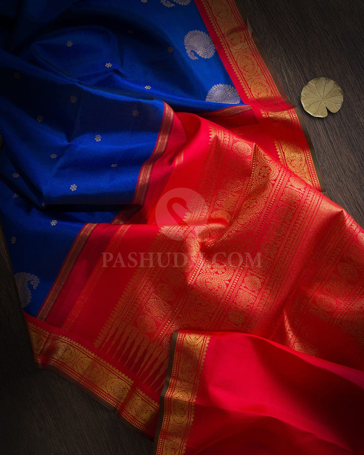 Royal Blue Pure Zari Traditional Kanjivaram Silk Saree-SP498