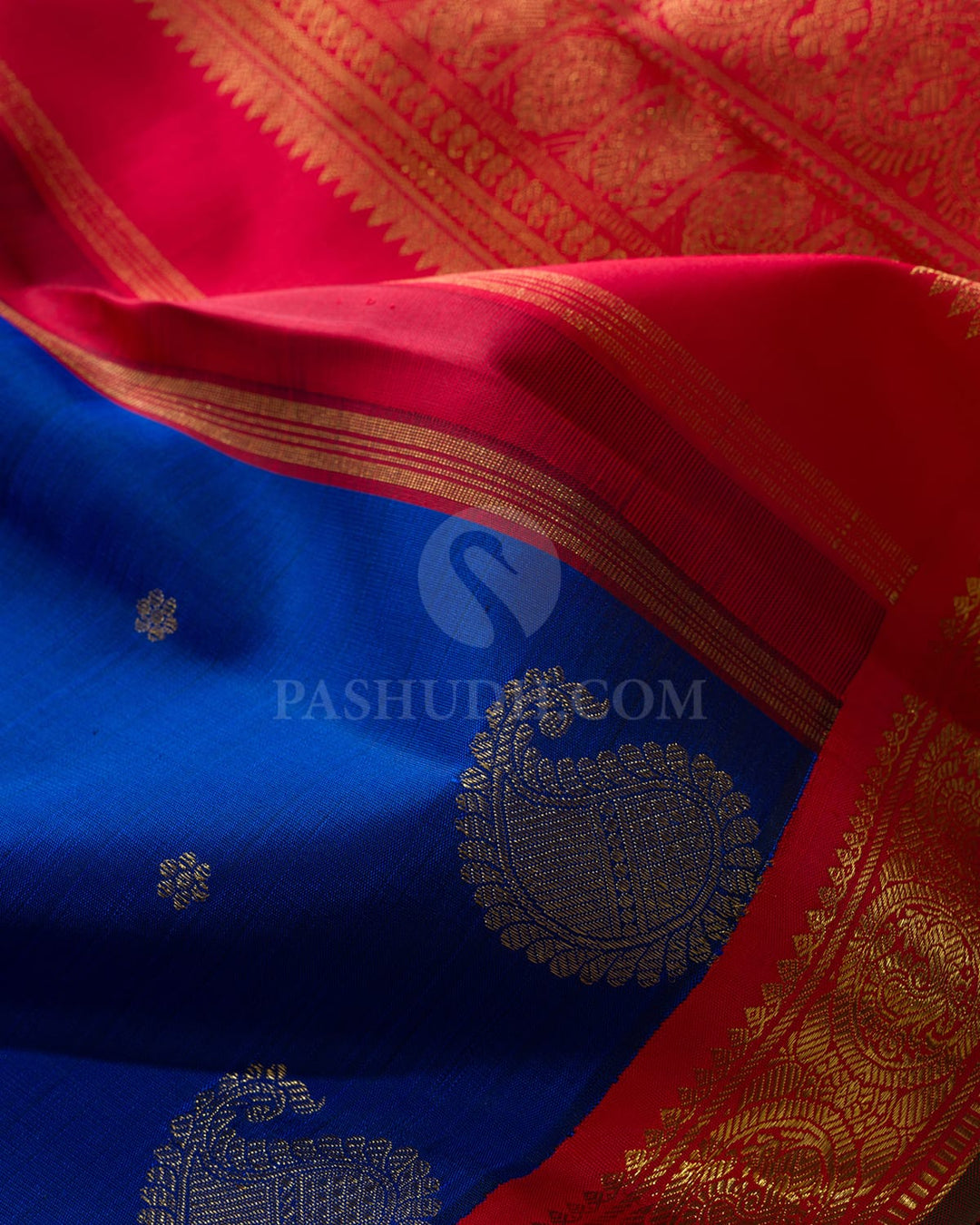 Royal Blue Pure Zari Traditional Kanjivaram Silk Saree-SP498