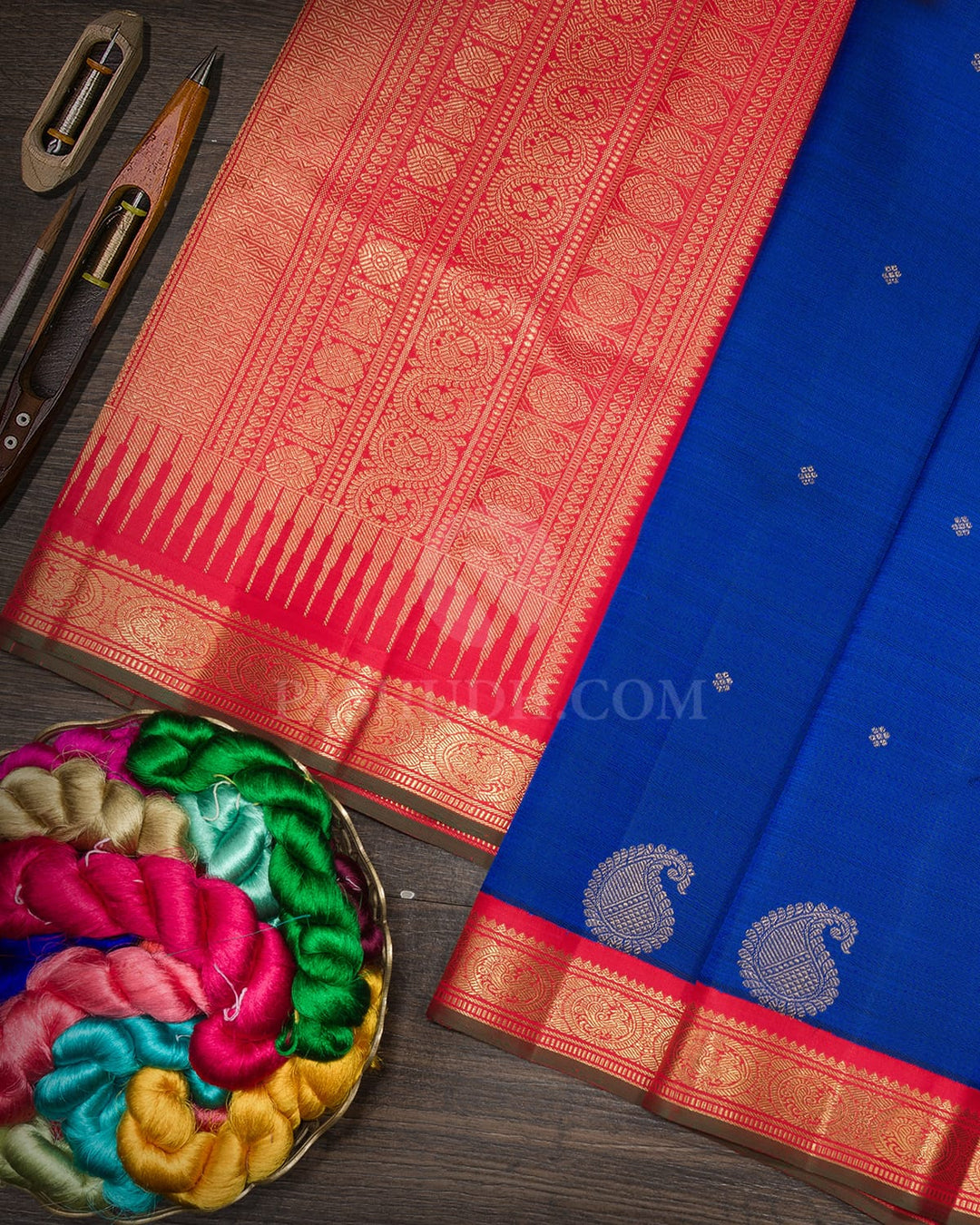 Royal Blue Pure Zari Traditional Kanjivaram Silk Saree-SP498