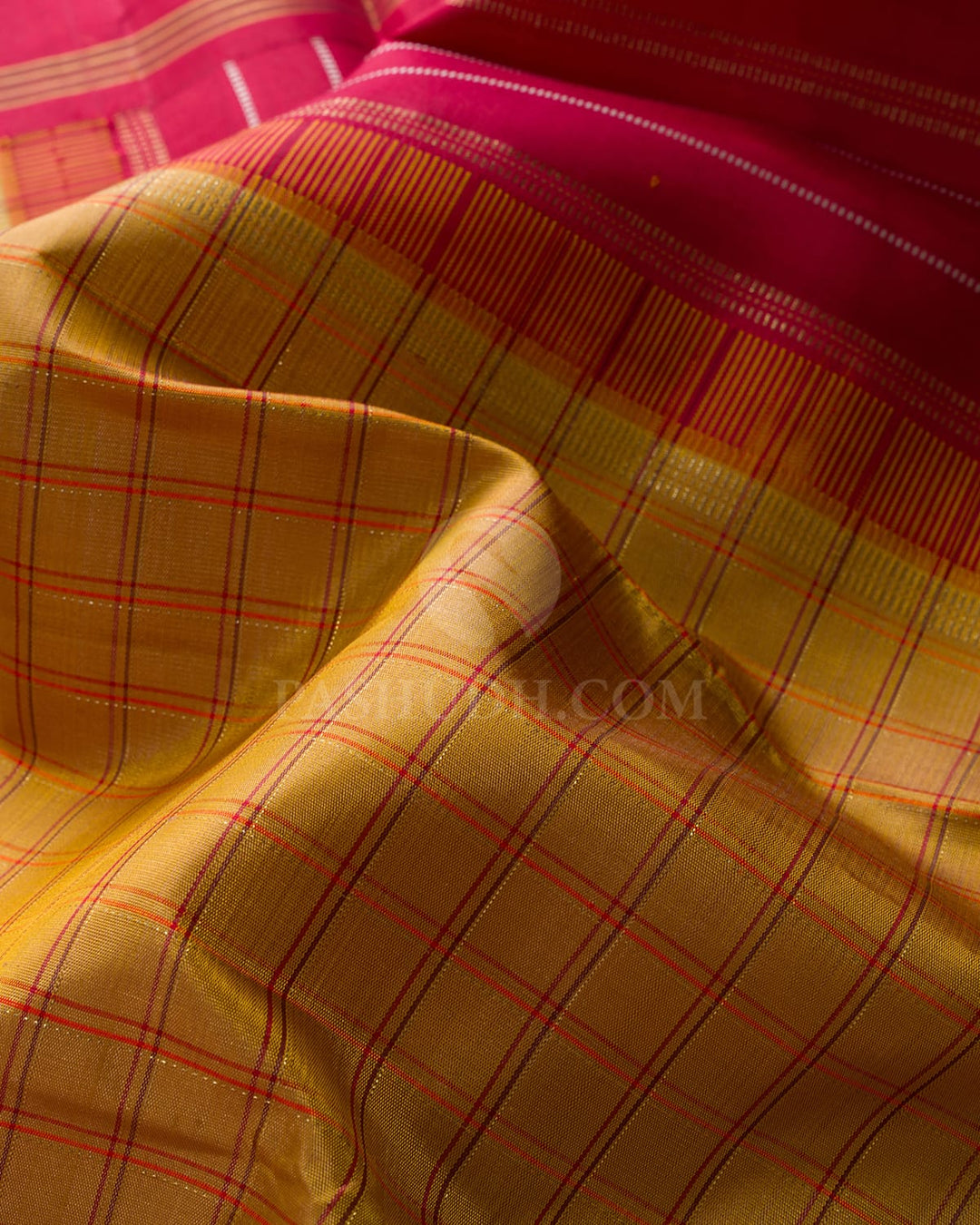 Golden Mustard Pure Zari Kanjivaram Silk Saree-SP481
