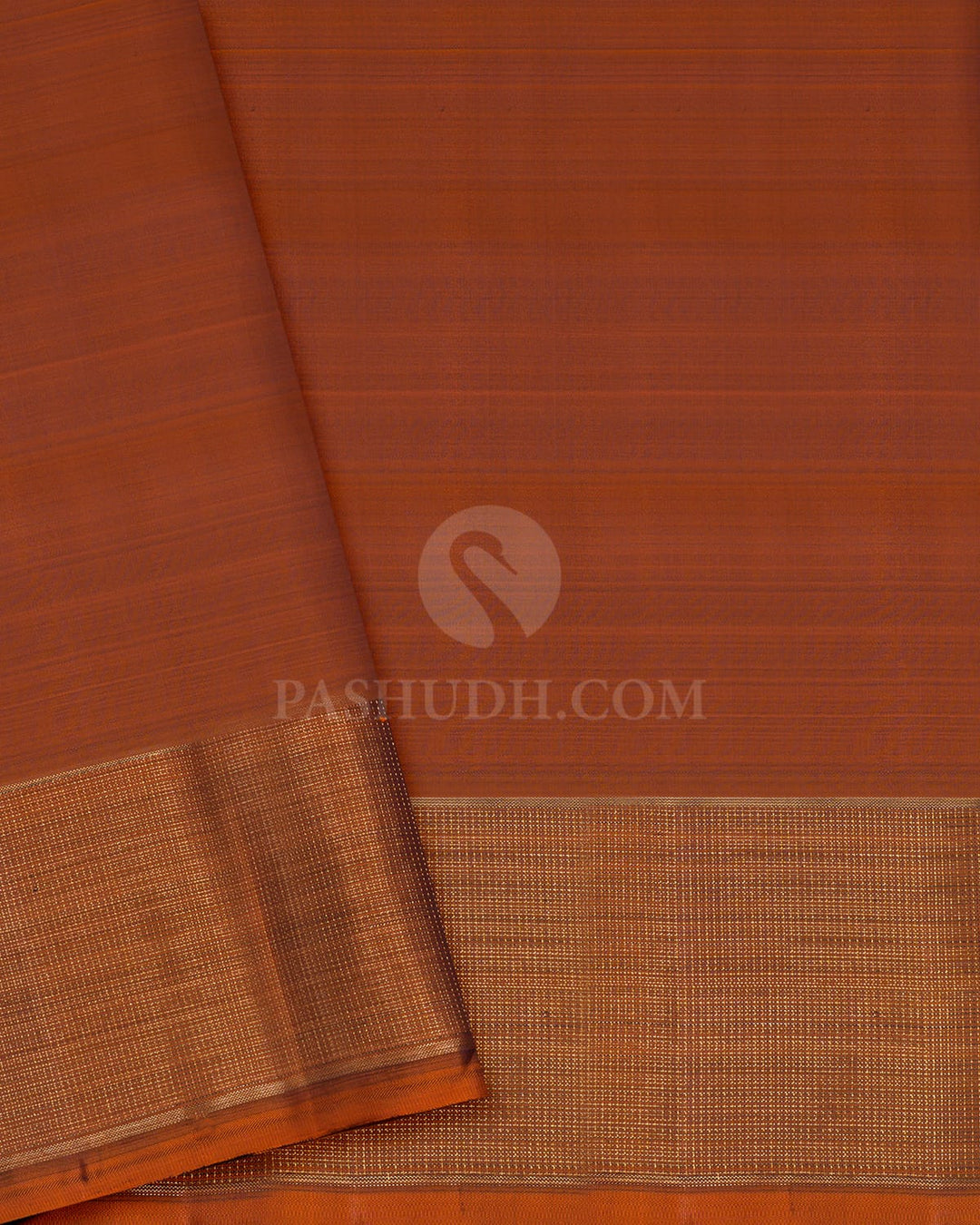 Royal Violet With Rust Orange Pure Zari Kanjivaram Silk Saree-SP483