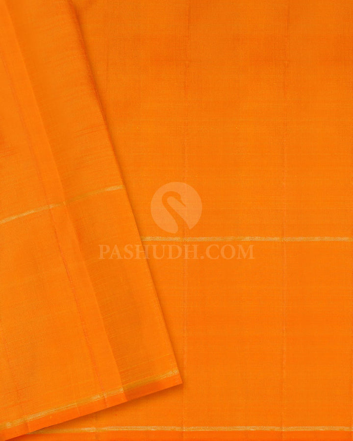 Orange Pure Zari Kanjivaram Silk Saree-SP484