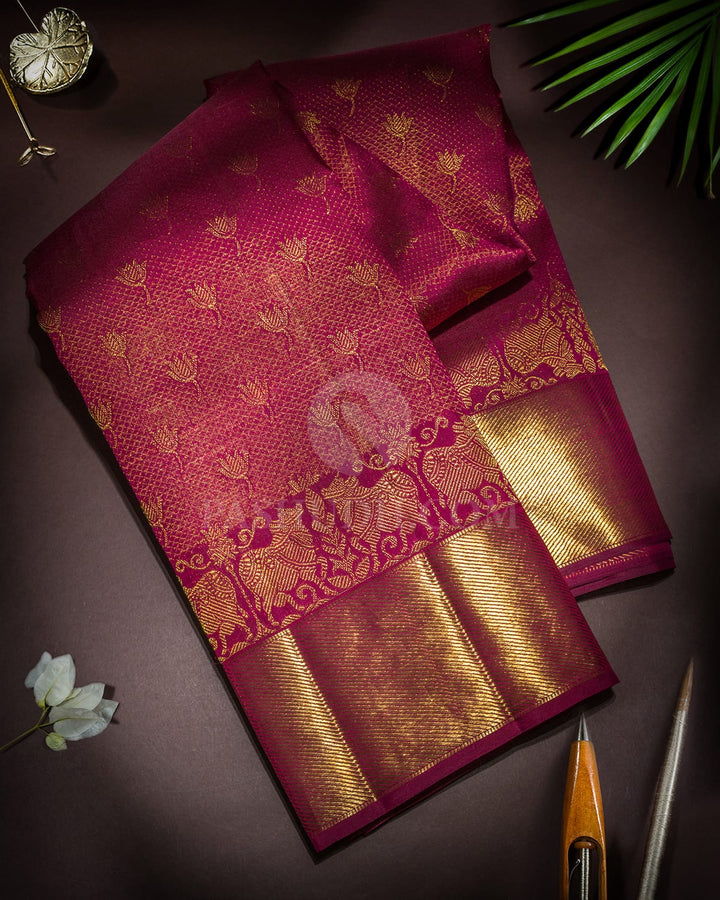 Magenta Pichwai Kanjivaram Silk Saree-SP478