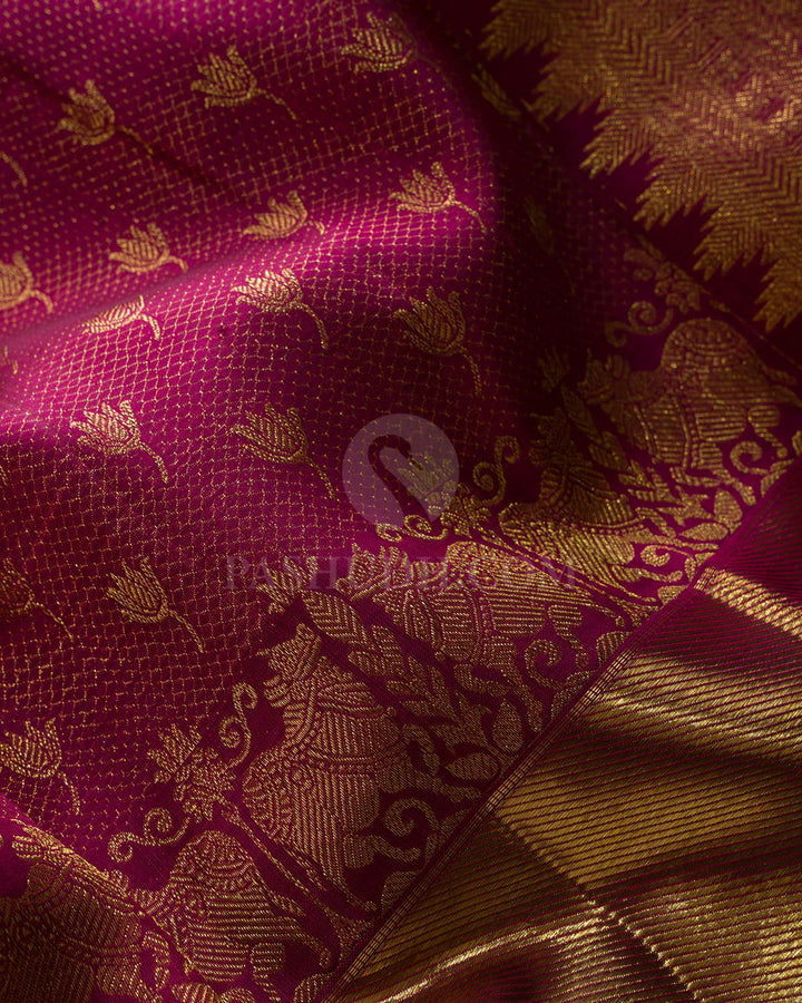 Magenta Pichwai Kanjivaram Silk Saree-SP478