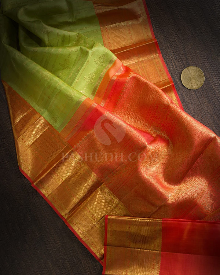 Pear Green Traditional Kanjivaram Silk Saree-SP479