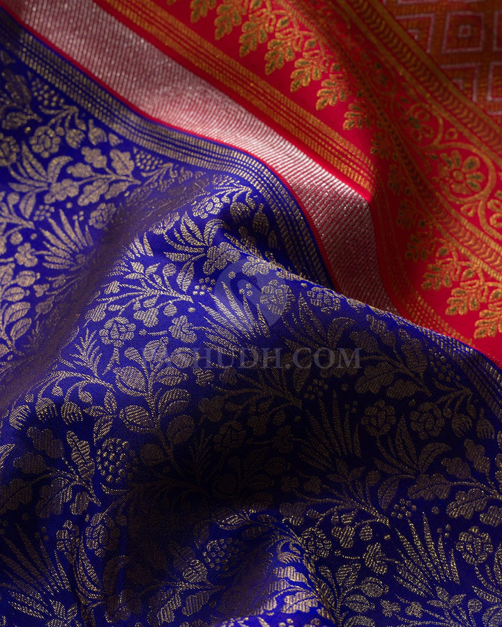 Royal Blue Gold Zari Tissue Kanjivaram Silk Saree-SP515