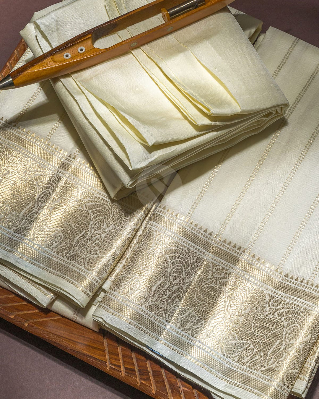 Half White Dhothi Angavastram With Shirt-V69