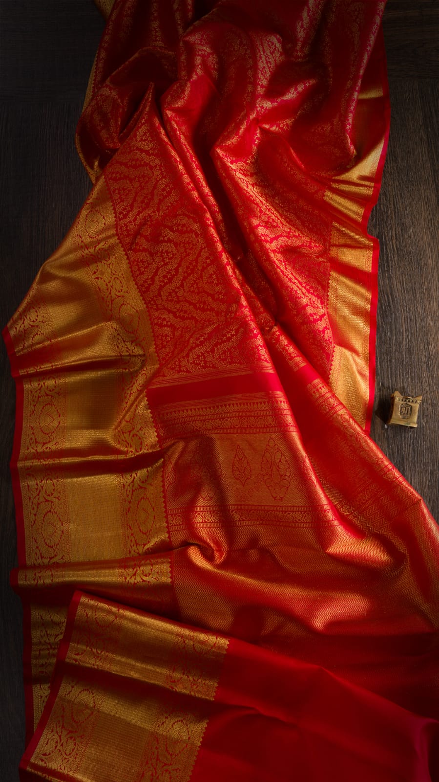 RADIANT  RED KANJIVARAM  SILK SAREE - RD3