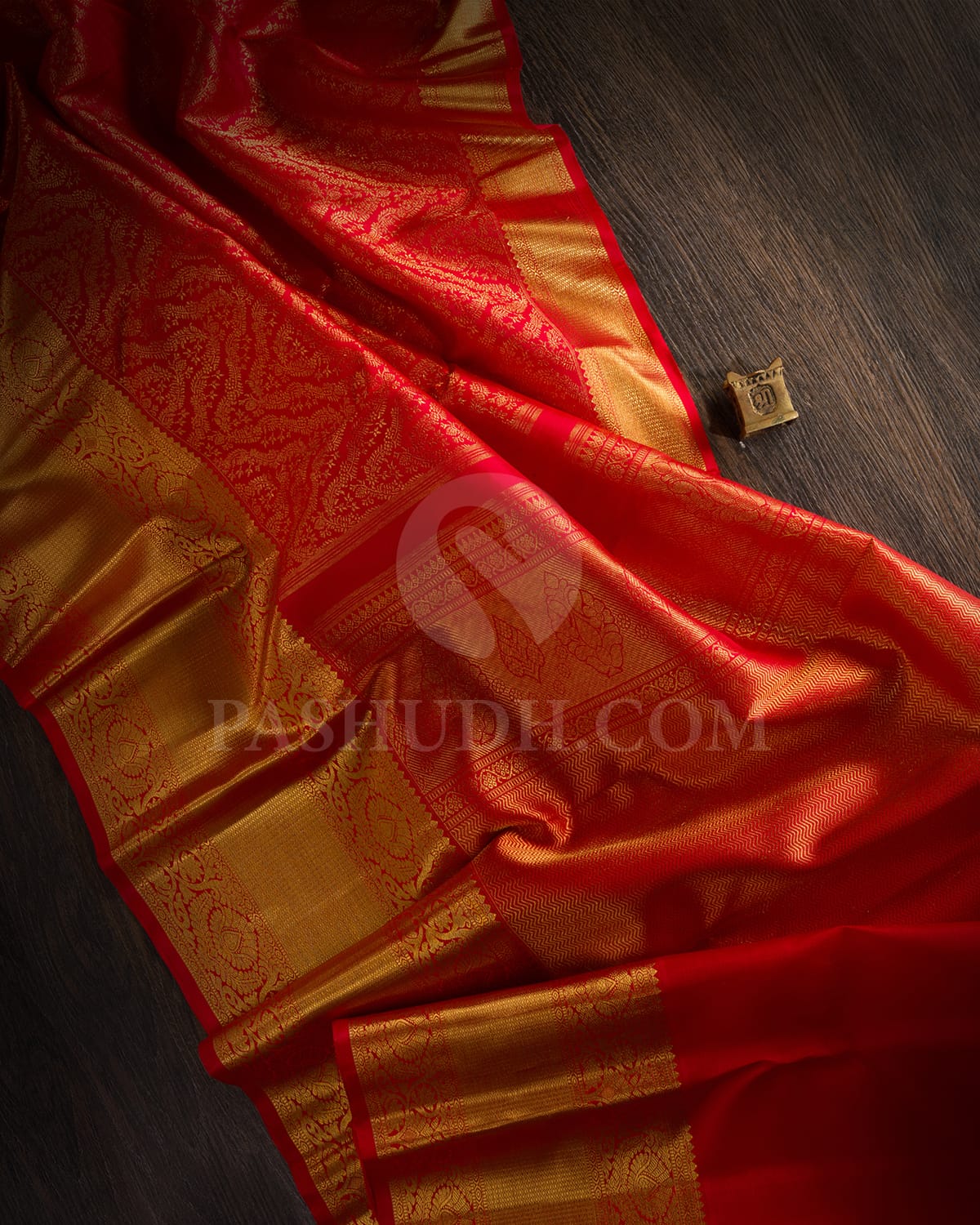 RADIANT  RED KANJIVARAM  SILK SAREE - RD3