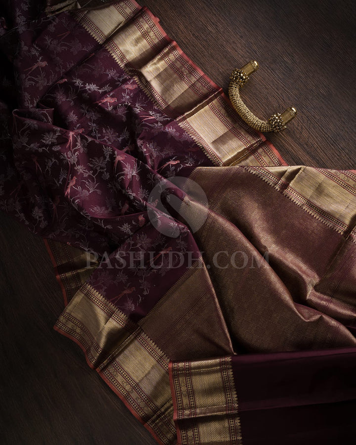 Brown Kanjivaram Silk Saree-DJ348(B)