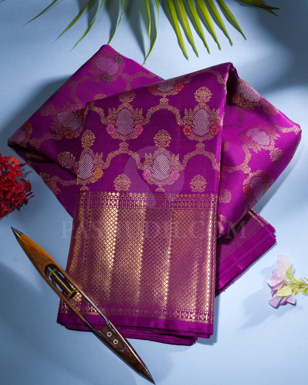 Violet Bridal Pure Kanjivaram Silk Saree -P181(A)