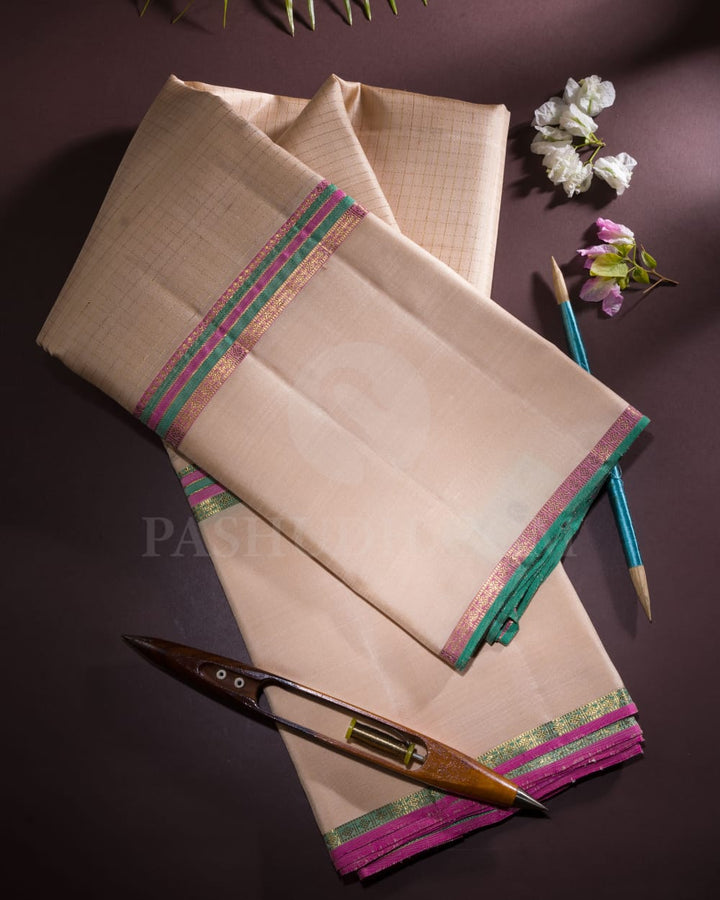 Beige Traditional Pure Kanjivaram Silk Saree-SP129