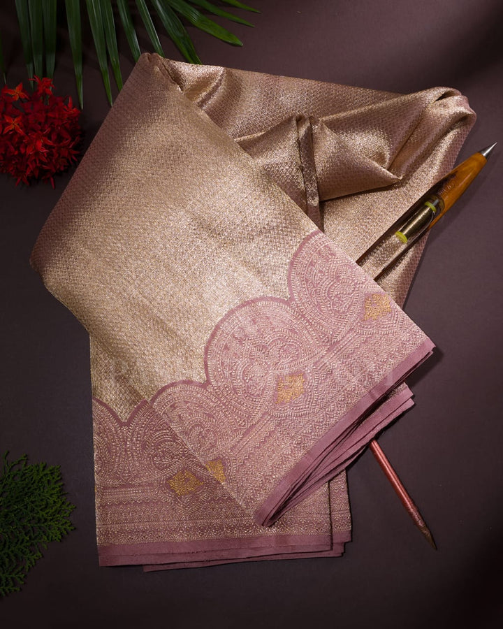 Gold Silver Organza Shimmer Kanjivaram Silk Saree-S1475(A)