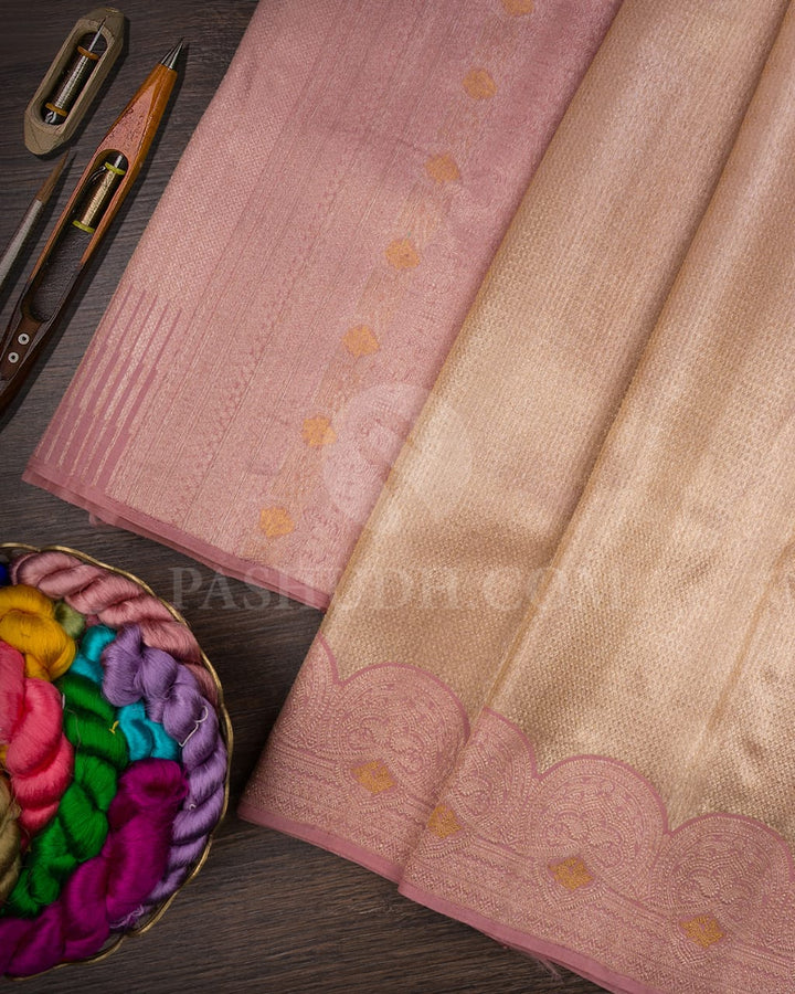 Gold Silver Organza Shimmer Kanjivaram Silk Saree-S1475(A)