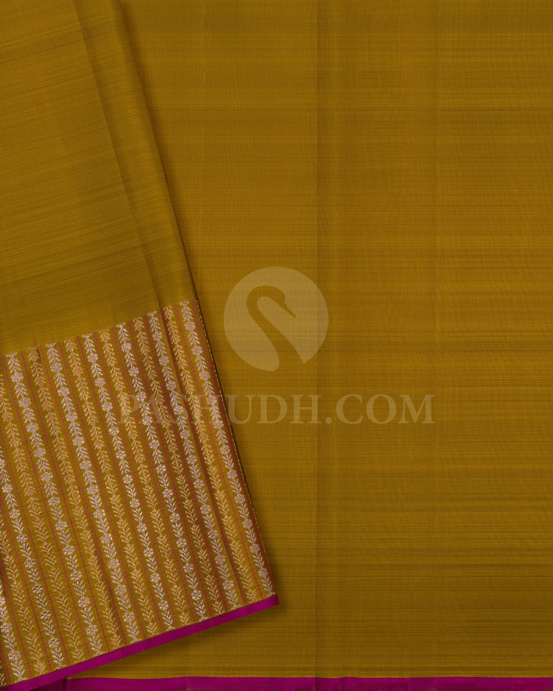 Metallic Bronze With Mustard Yellow Kanjivaram Silk Saree-S1171(B)