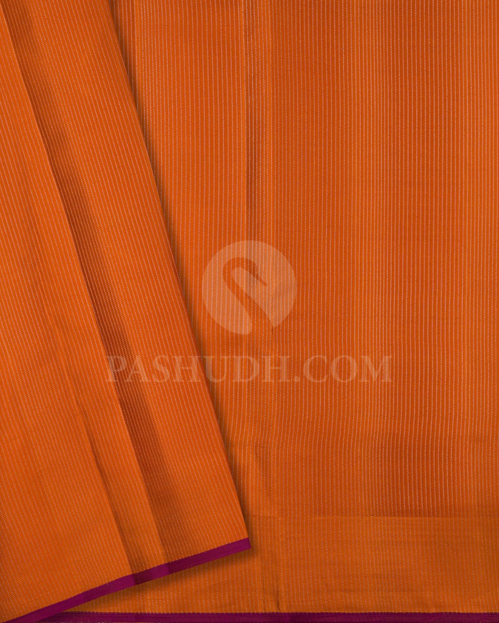 Mustard Yellow With Bright Tangerine Orange Kanjivaram Silk Saree-DJ366(A)