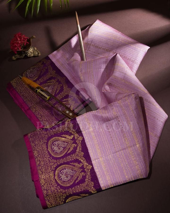 Lilac And Purple Kanjivaram Silk Saree-S1486(A)