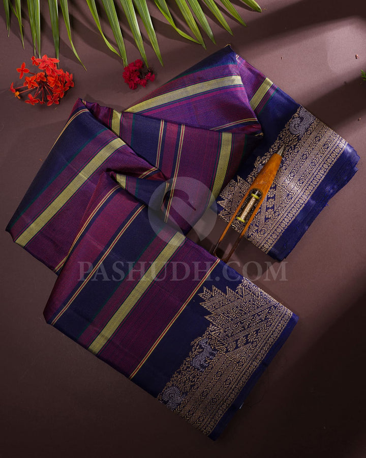 Navy Blue Kanjivaram Silk Saree-S1331(C)