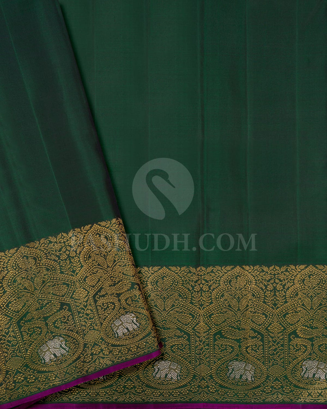 Mango Yellow And Dark Green Kanjivaram Silk Saree-S1321(H)