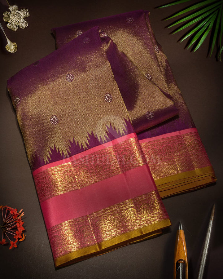 Dark Purple Traditional Kanjivaram Silk Saree-S1673(D)