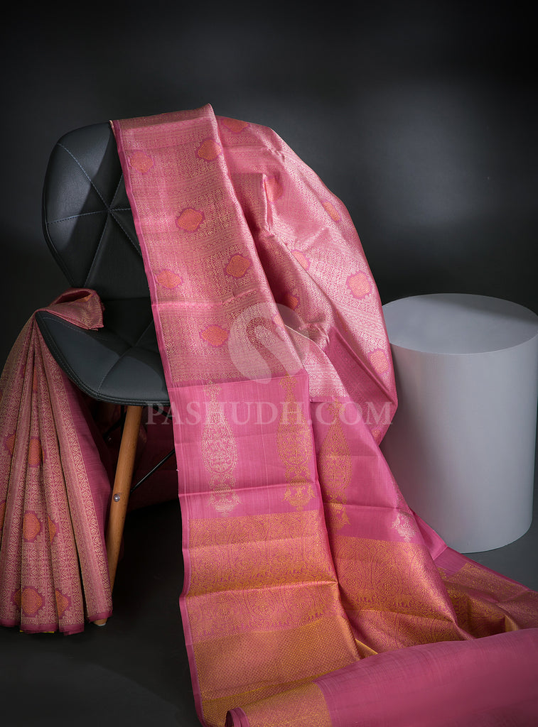 Mauve Organza - Kanjivaram Silk Saree - DJ177 – Pashudh Sarees