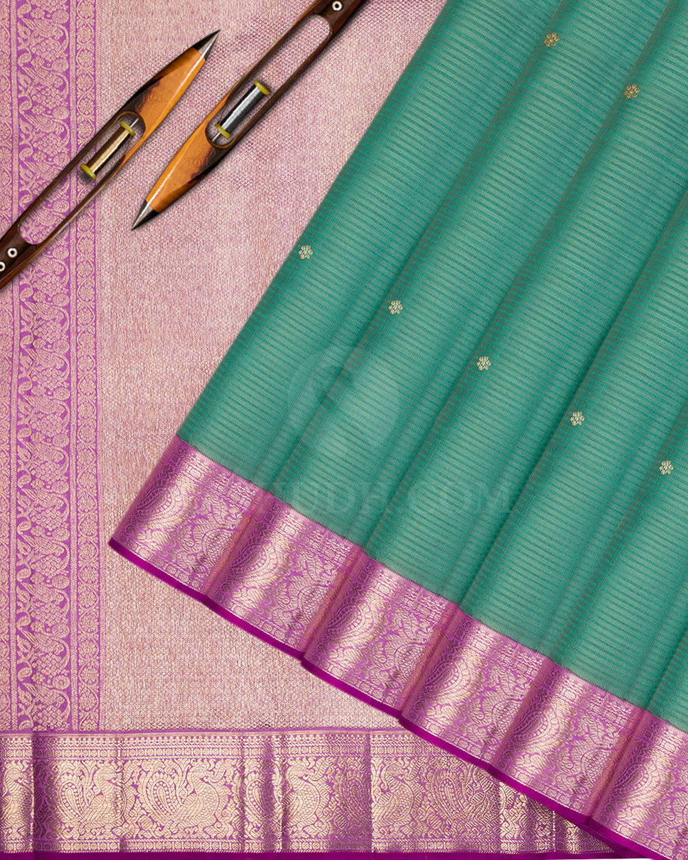 1Jade Green and LilacKanjivaram Silk Saree - S612